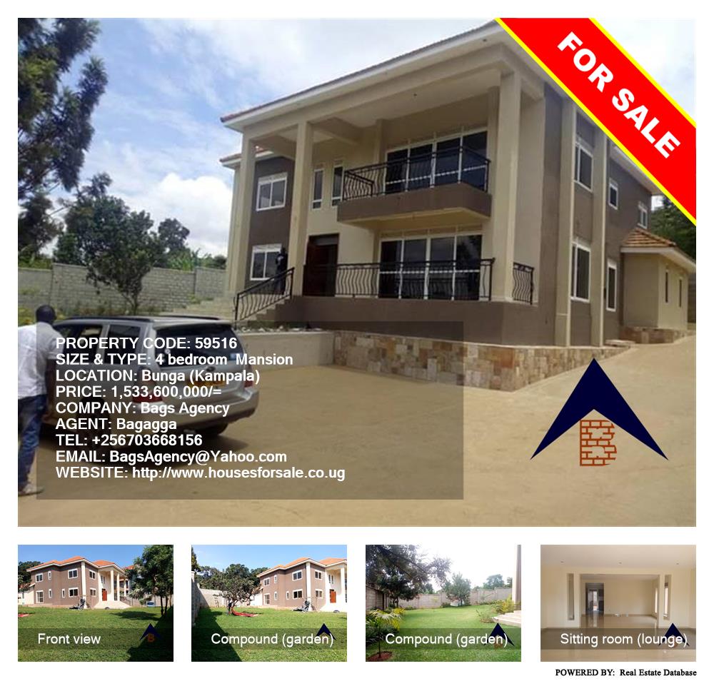 4 bedroom Mansion  for sale in Bbunga Kampala Uganda, code: 59516