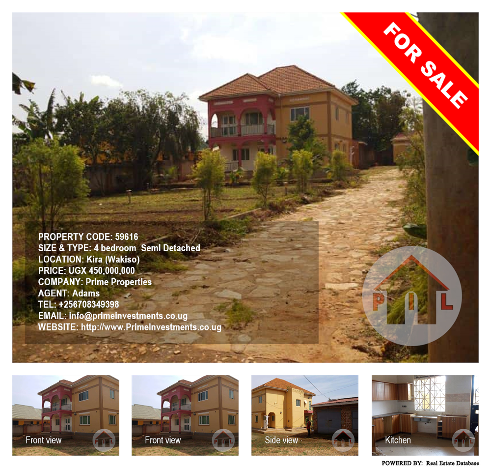 4 bedroom Semi Detached  for sale in Kira Wakiso Uganda, code: 59616