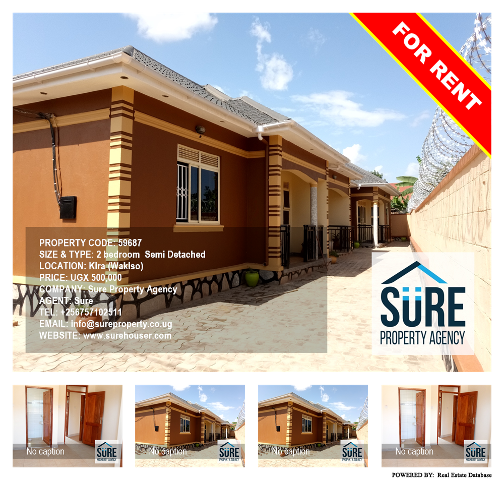 2 bedroom Semi Detached  for rent in Kira Wakiso Uganda, code: 59687