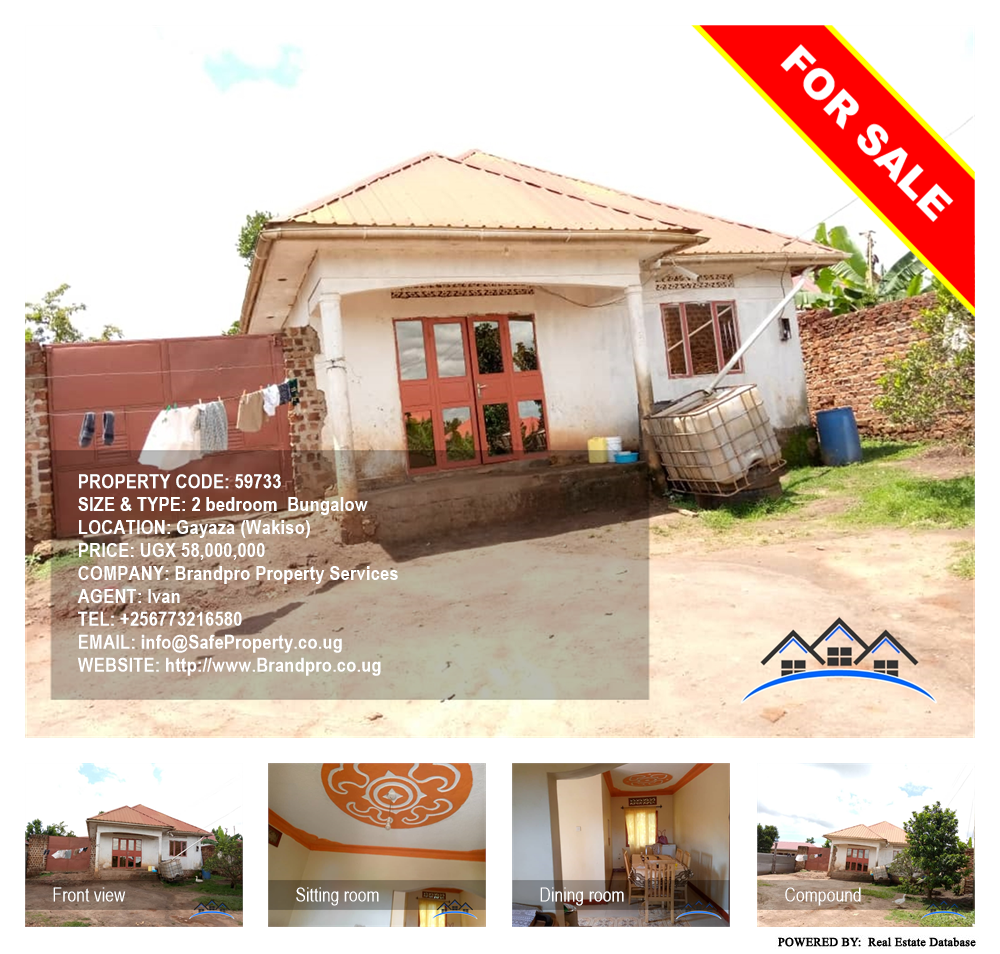 2 bedroom Bungalow  for sale in Gayaza Wakiso Uganda, code: 59733
