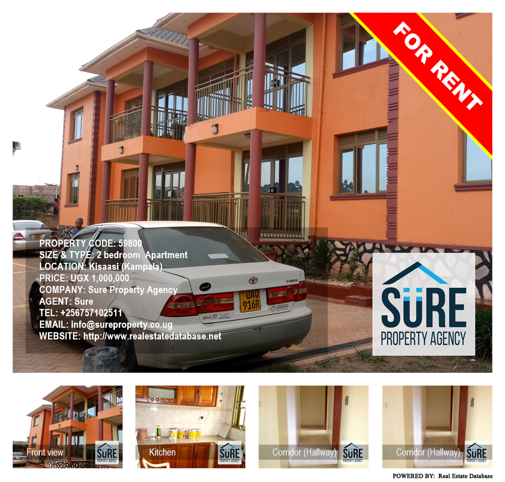 2 bedroom Apartment  for rent in Kisaasi Kampala Uganda, code: 59800