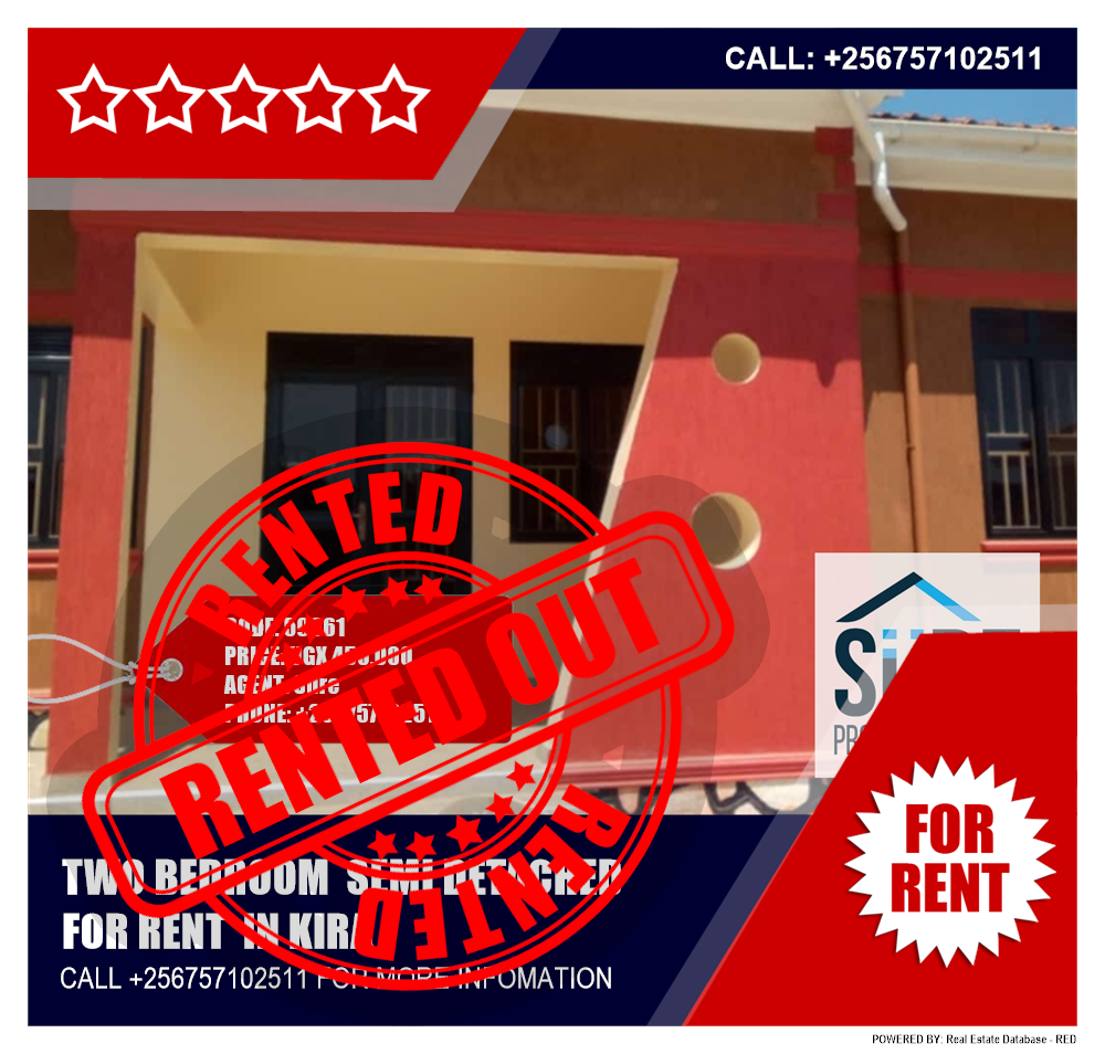 2 bedroom Semi Detached  for rent in Kira Wakiso Uganda, code: 59861