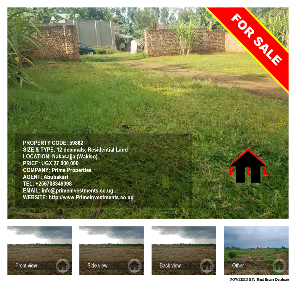 Residential Land  for sale in Nakassajja Wakiso Uganda, code: 59862
