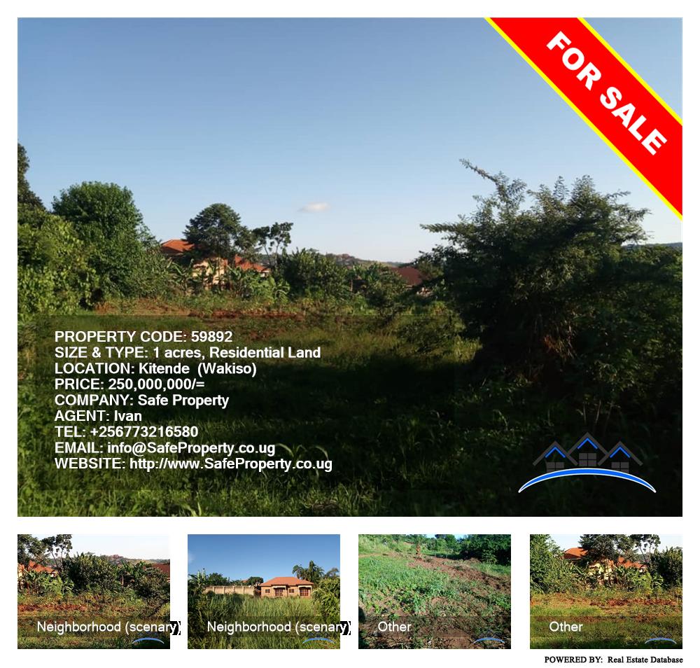 Residential Land  for sale in Kitende Wakiso Uganda, code: 59892