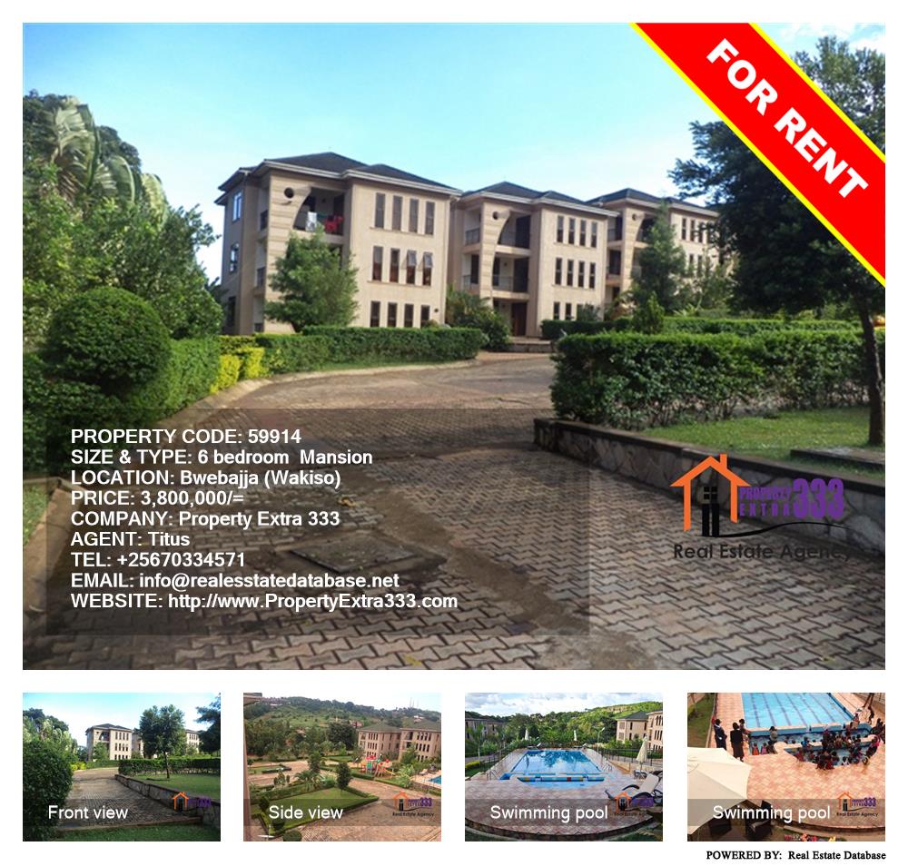 6 bedroom Mansion  for rent in Bwebajja Wakiso Uganda, code: 59914