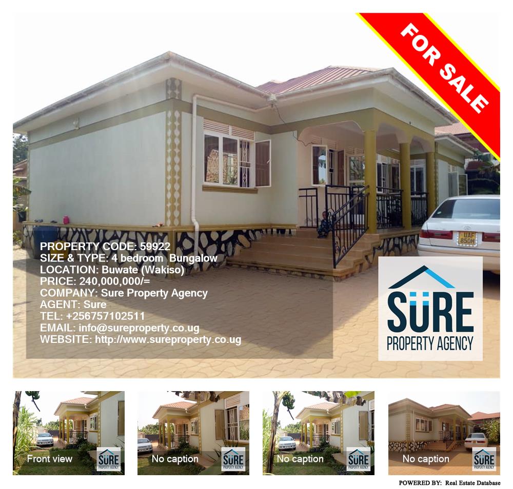 4 bedroom Bungalow  for sale in Buwaate Wakiso Uganda, code: 59922