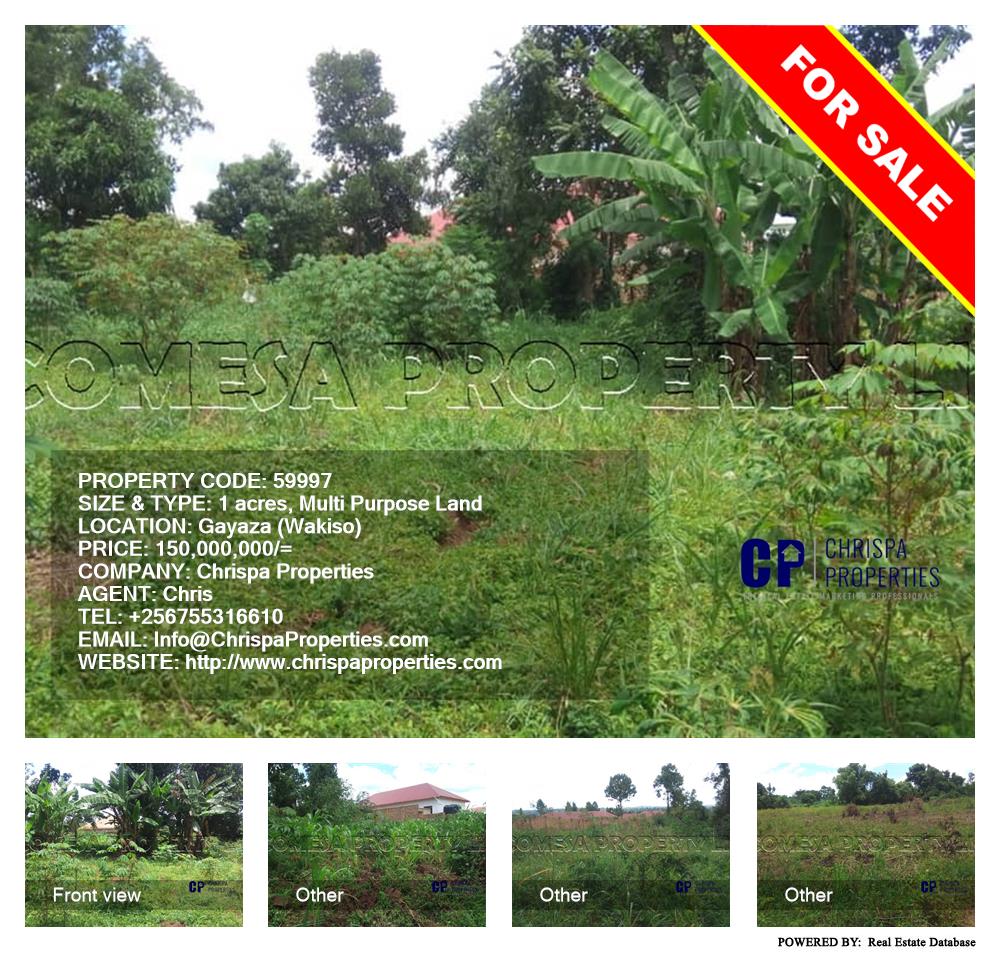 Multipurpose Land  for sale in Gayaza Wakiso Uganda, code: 59997