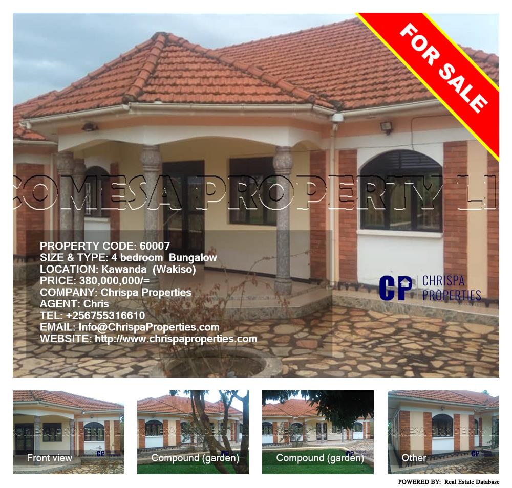 4 bedroom Bungalow  for sale in Kawanda Wakiso Uganda, code: 60007