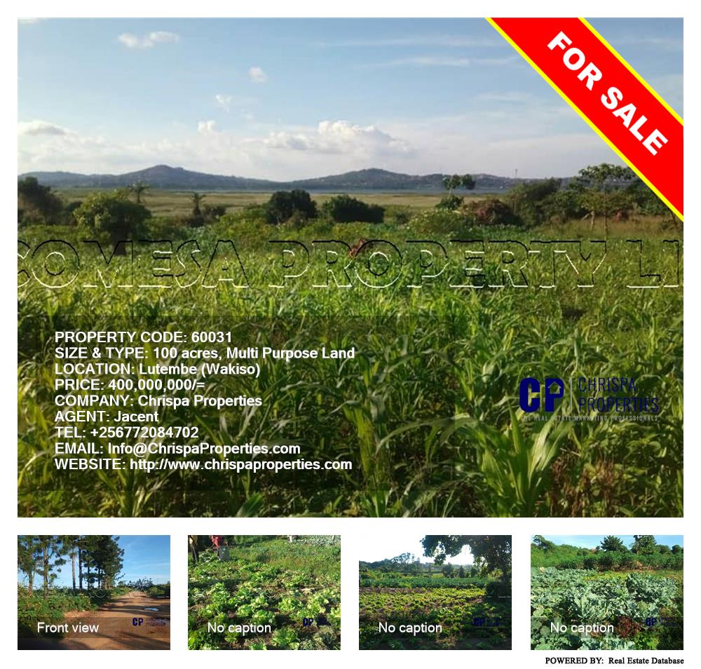 Multipurpose Land  for sale in Lutembe Wakiso Uganda, code: 60031