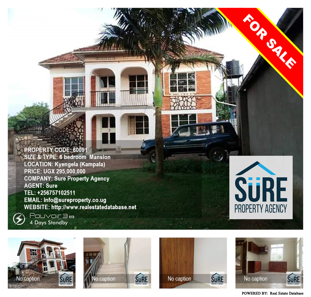 6 bedroom Mansion  for sale in Kyengela Kampala Uganda, code: 60091