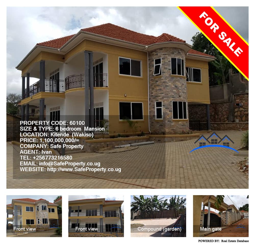 6 bedroom Mansion  for sale in Kitende Wakiso Uganda, code: 60100