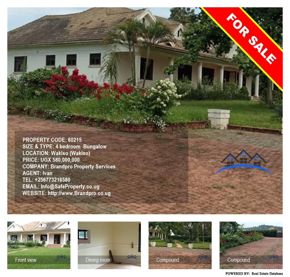 4 bedroom Bungalow  for sale in Wakisotowncenter Wakiso Uganda, code: 60215