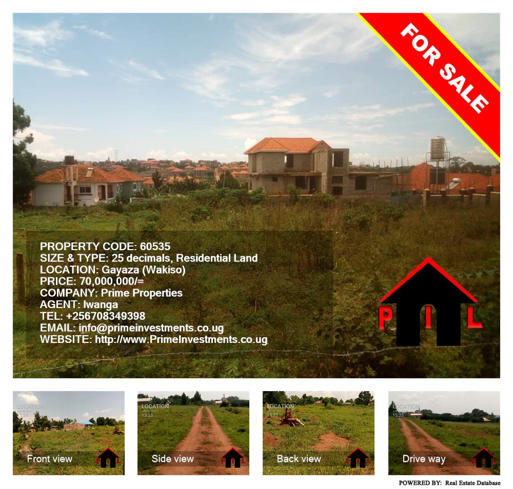 Residential Land  for sale in Gayaza Wakiso Uganda, code: 60535