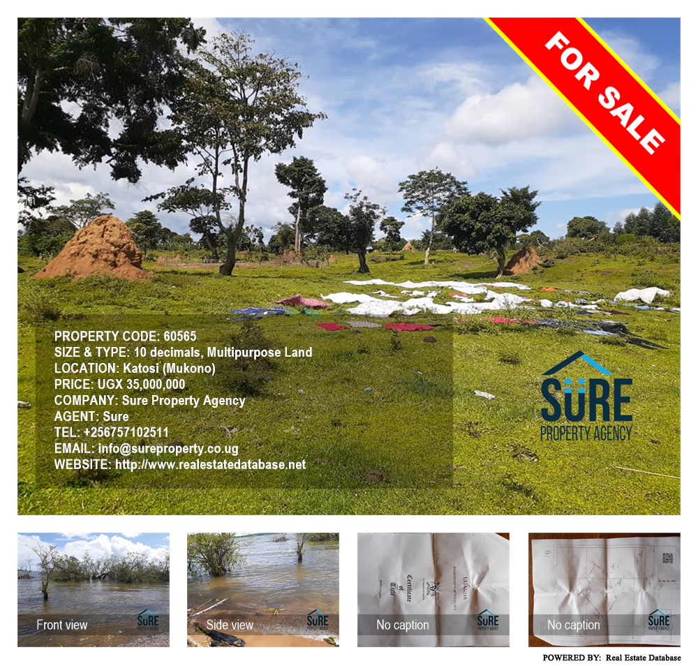 Multipurpose Land  for sale in Katosi Mukono Uganda, code: 60565