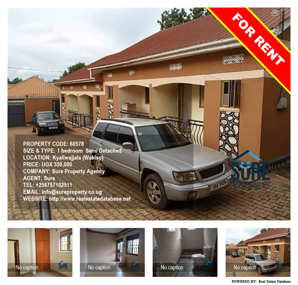 1 bedroom Semi Detached  for rent in Kyaliwajjala Wakiso Uganda, code: 60578