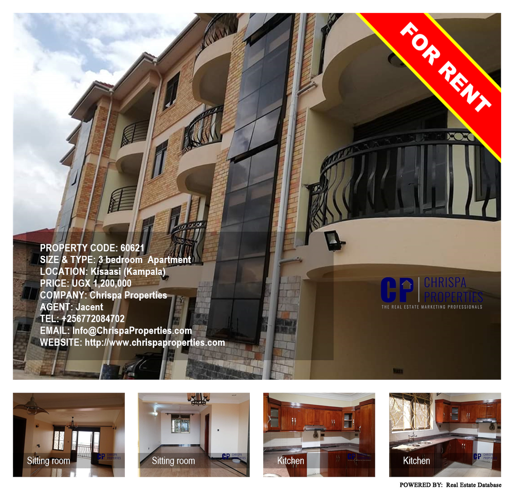 3 bedroom Apartment  for rent in Kisaasi Kampala Uganda, code: 60621