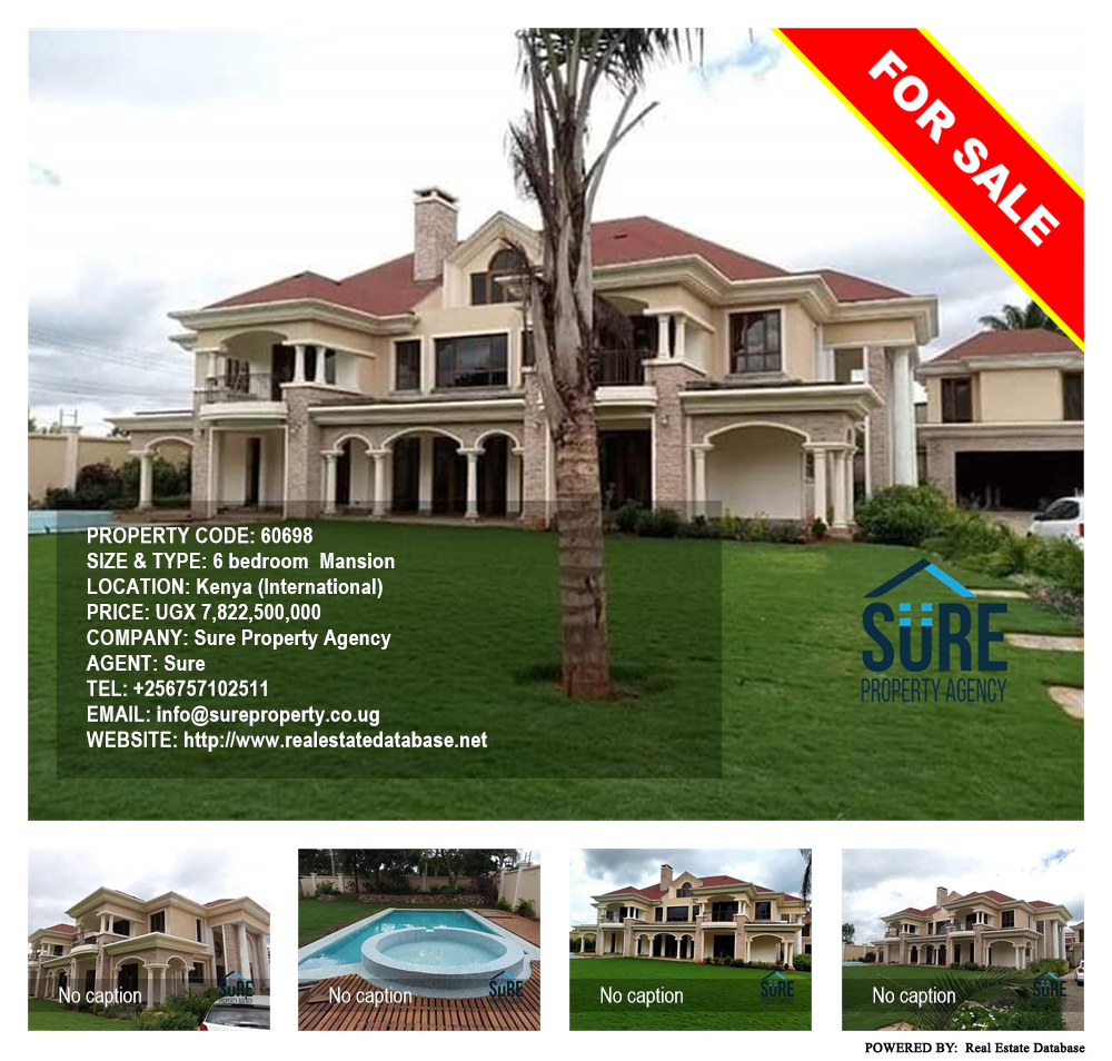 6 bedroom Mansion  for sale in Kenya International Uganda, code: 60698