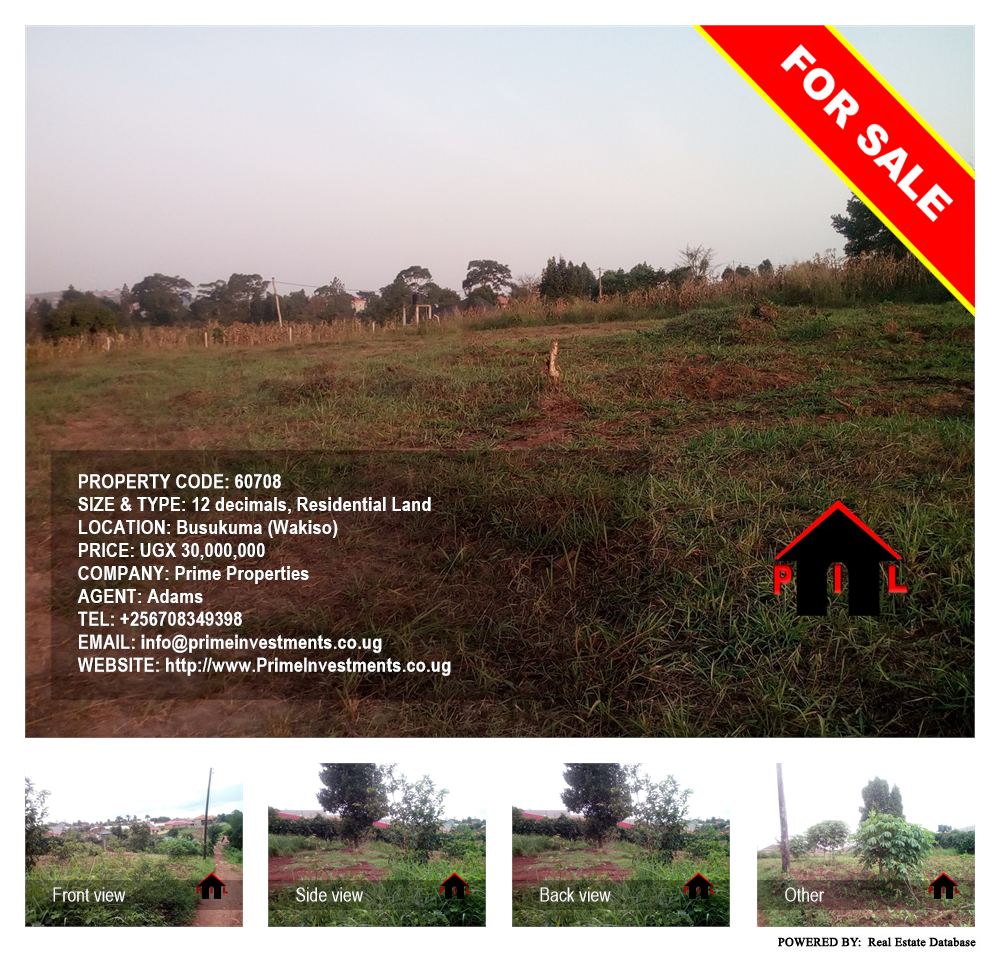 Residential Land  for sale in Busukuma Wakiso Uganda, code: 60708