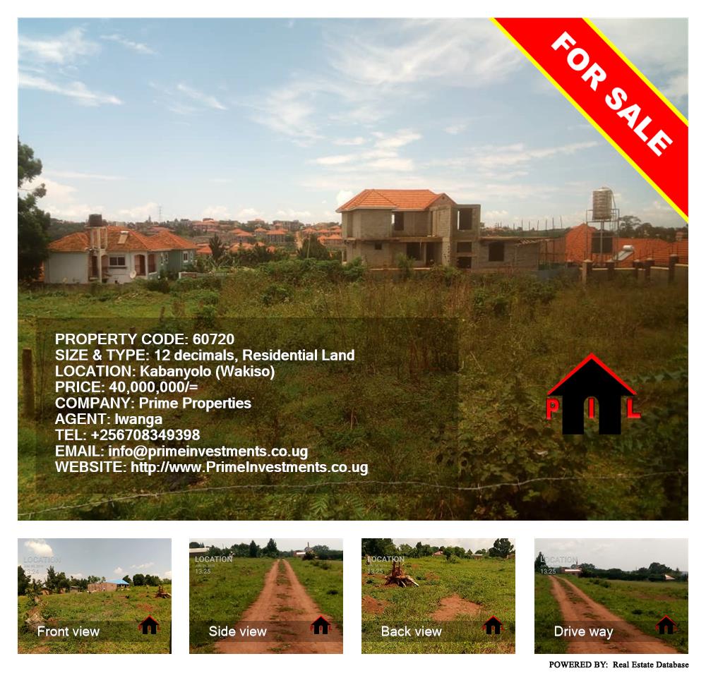 Residential Land  for sale in Kabanyolo Wakiso Uganda, code: 60720