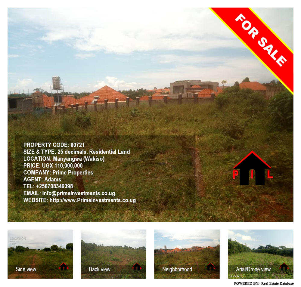 Residential Land  for sale in Manyangwa Wakiso Uganda, code: 60721