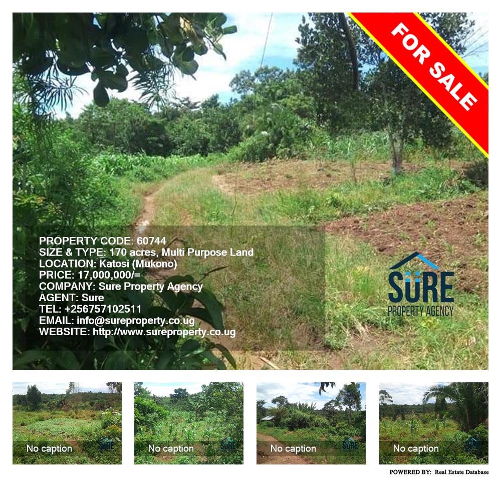 Multipurpose Land  for sale in Katosi Mukono Uganda, code: 60744