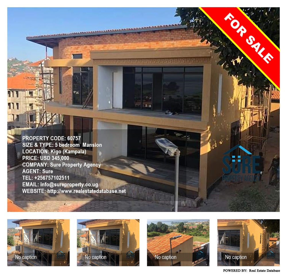 5 bedroom Mansion  for sale in Kigo Kampala Uganda, code: 60757