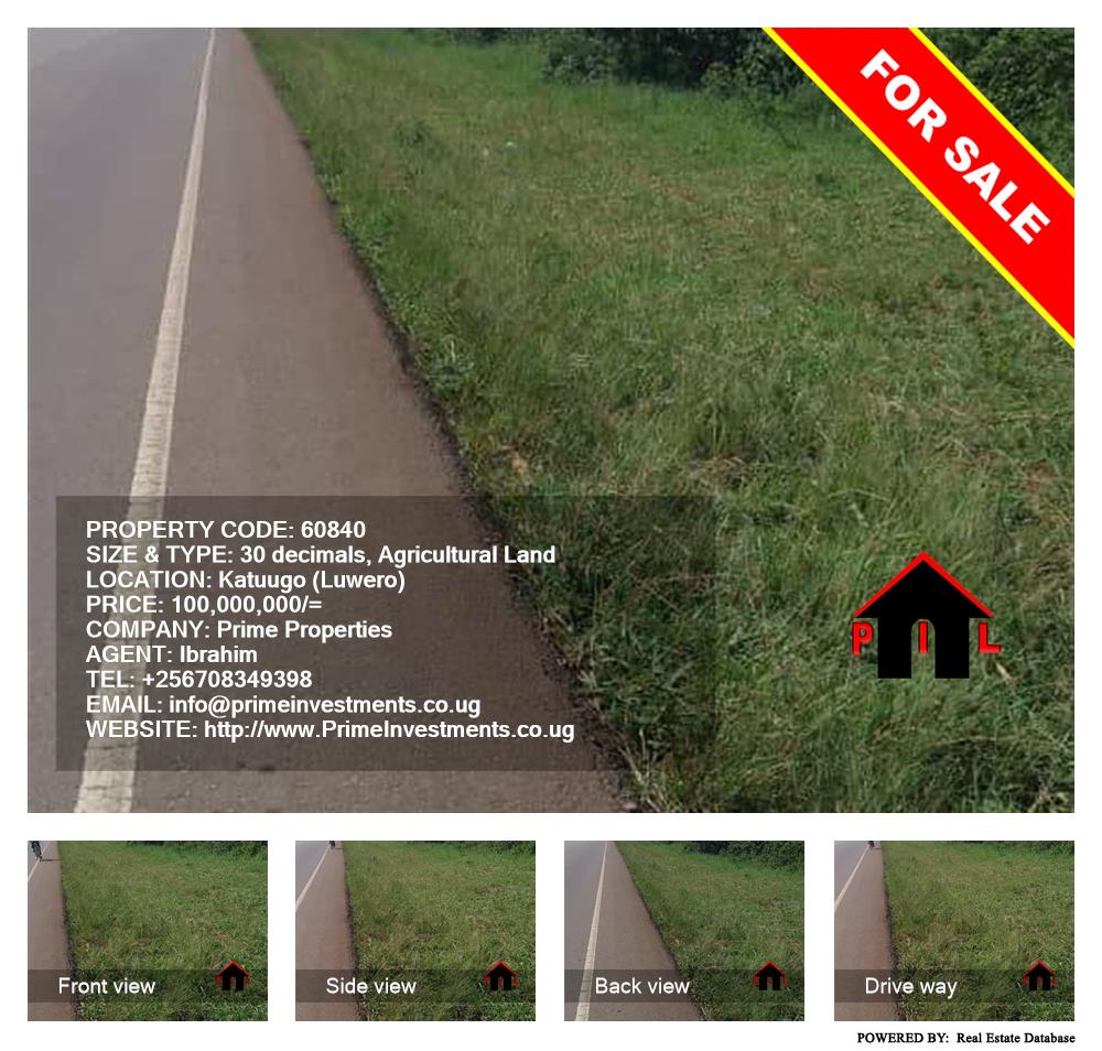 Agricultural Land  for sale in Katuugo Luweero Uganda, code: 60840