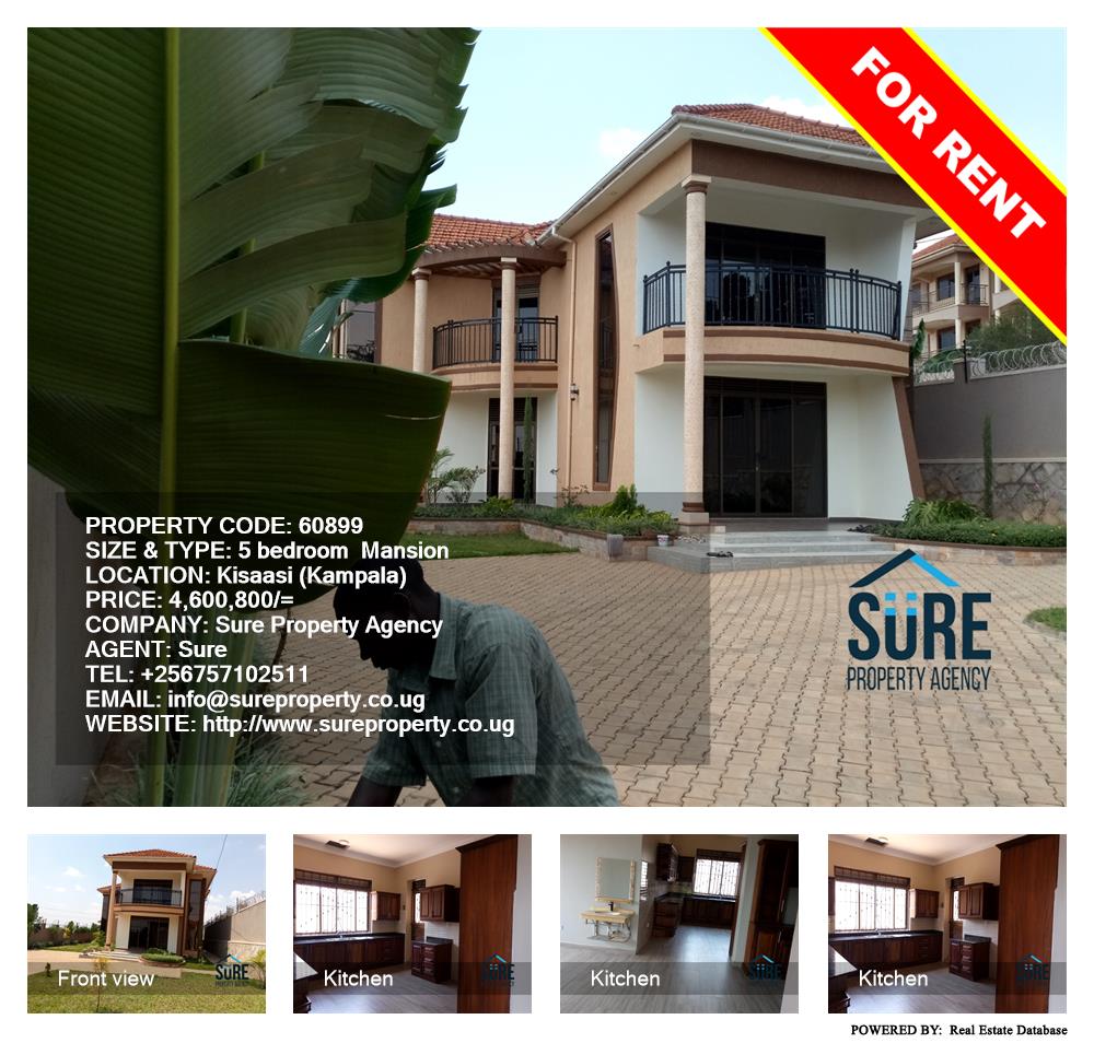 5 bedroom Mansion  for rent in Kisaasi Kampala Uganda, code: 60899