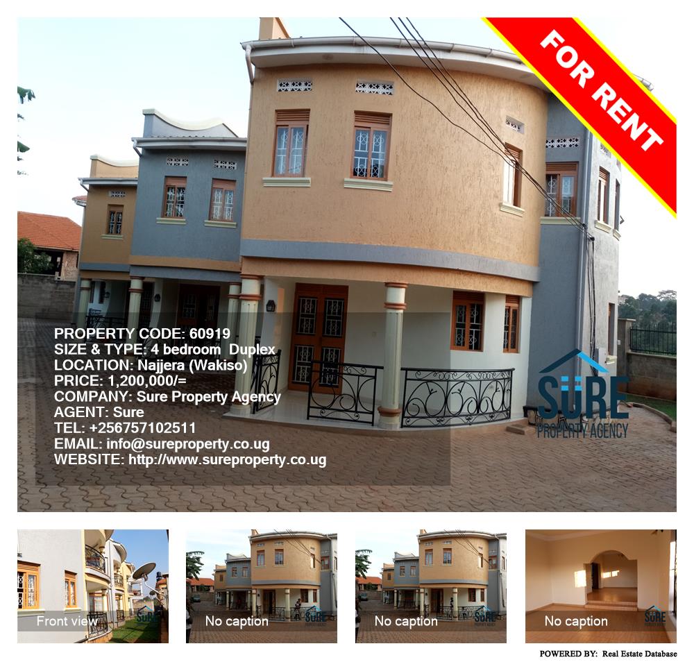 4 bedroom Duplex  for rent in Najjera Wakiso Uganda, code: 60919