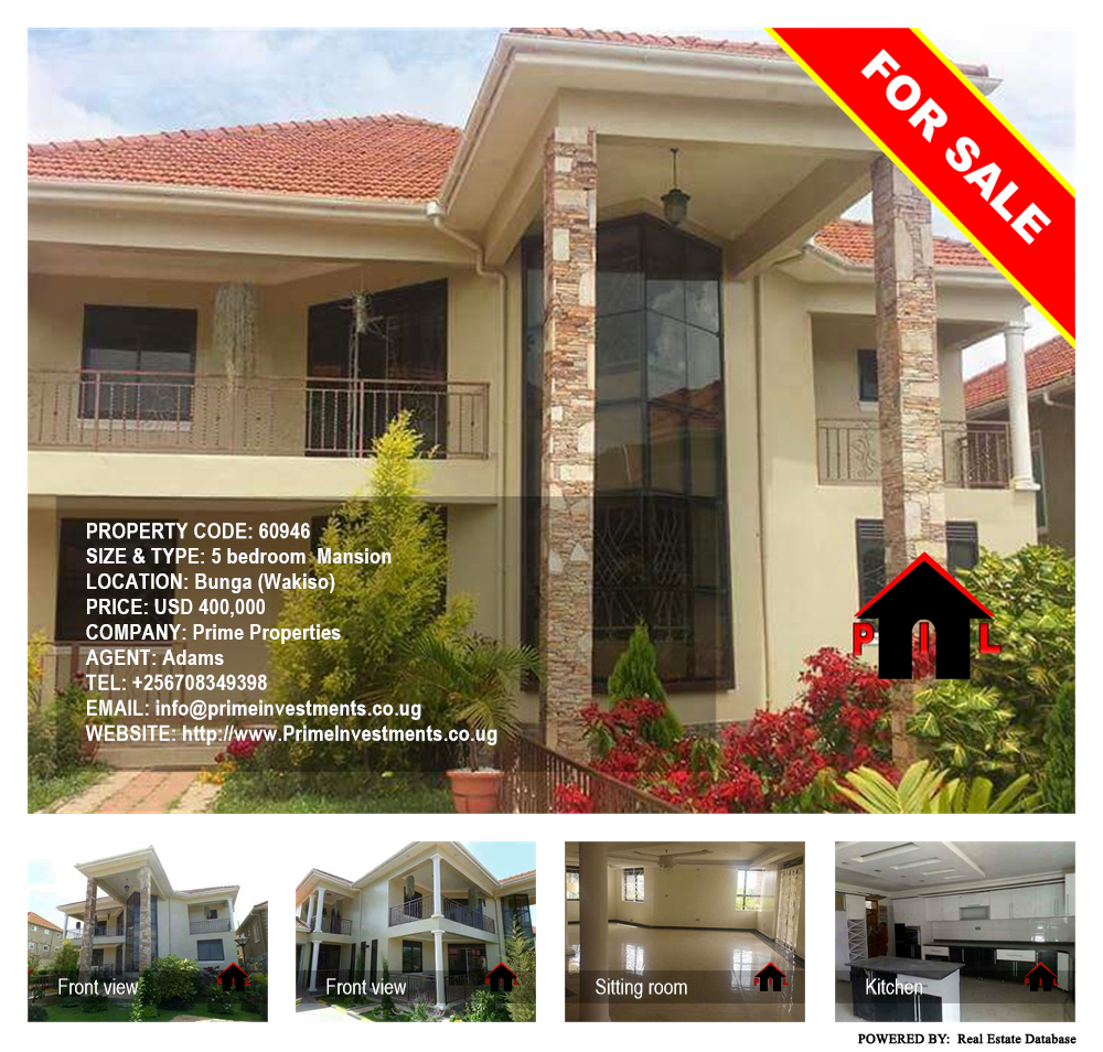 5 bedroom Mansion  for sale in Bbunga Wakiso Uganda, code: 60946