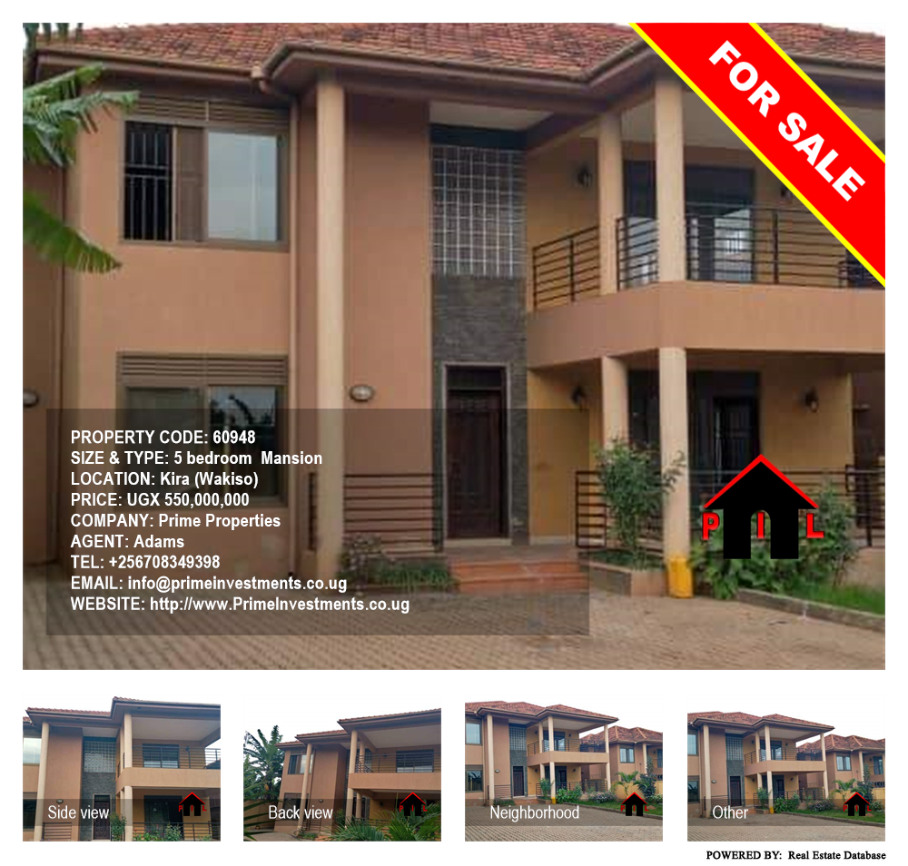 5 bedroom Mansion  for sale in Kira Wakiso Uganda, code: 60948