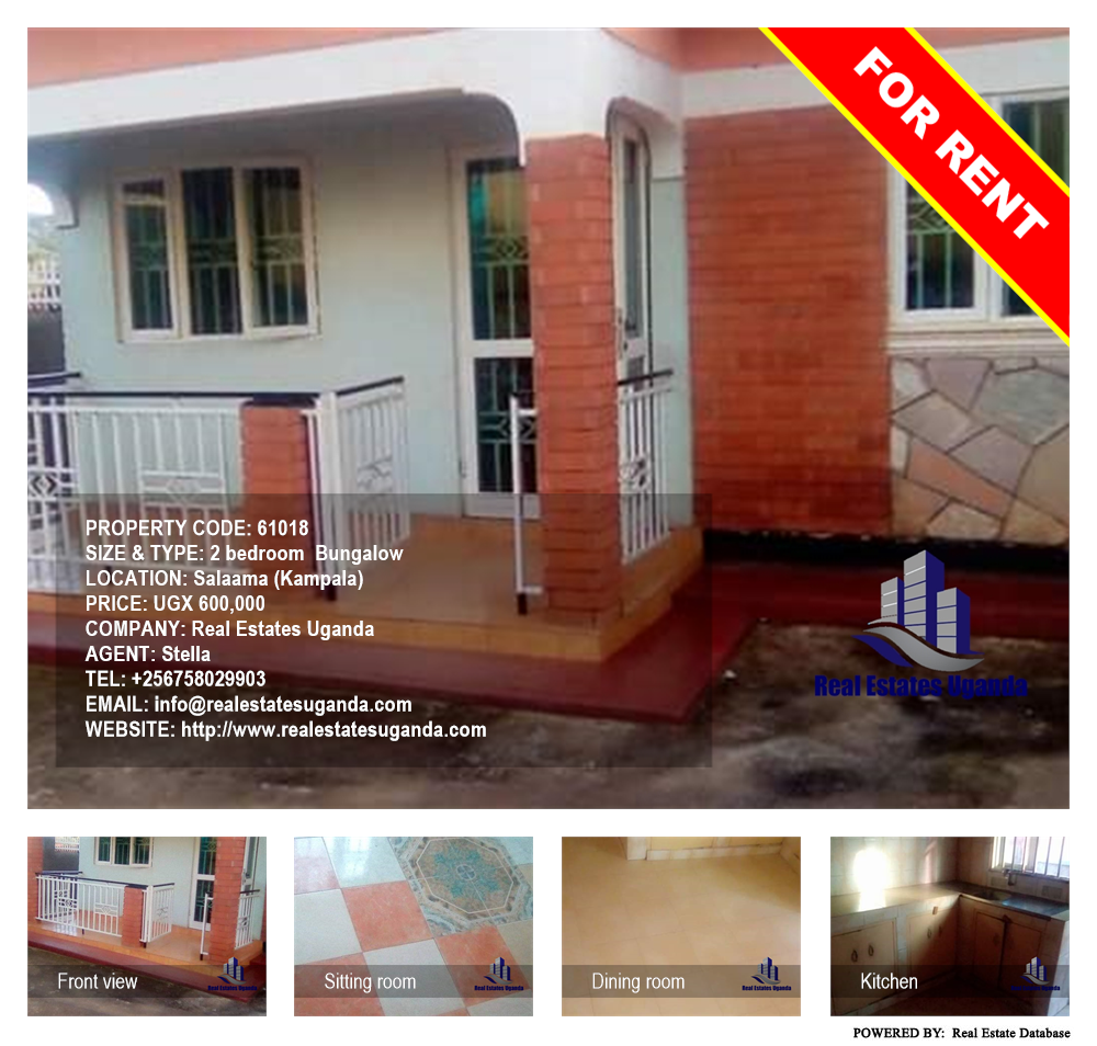 2 bedroom Bungalow  for rent in Salaama Kampala Uganda, code: 61018