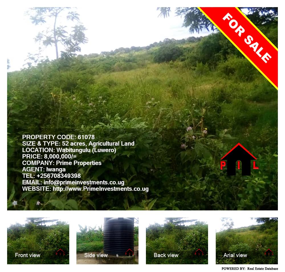 Agricultural Land  for sale in Wabitungulu Luweero Uganda, code: 61078