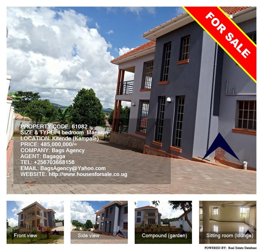 4 bedroom Mansion  for sale in Kitende Kampala Uganda, code: 61082