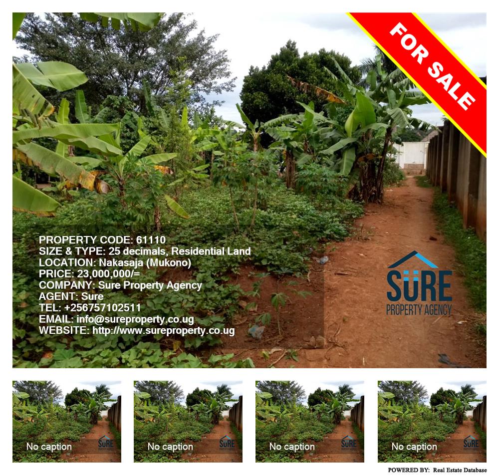 Residential Land  for sale in Nakasajja Mukono Uganda, code: 61110