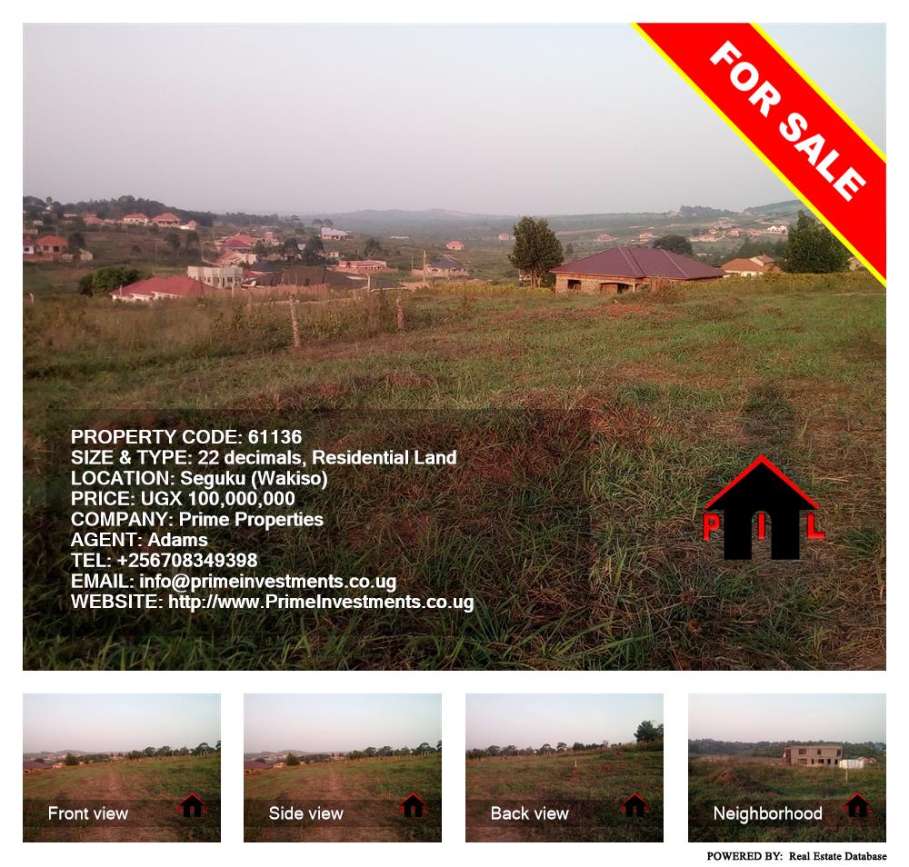 Residential Land  for sale in Seguku Wakiso Uganda, code: 61136