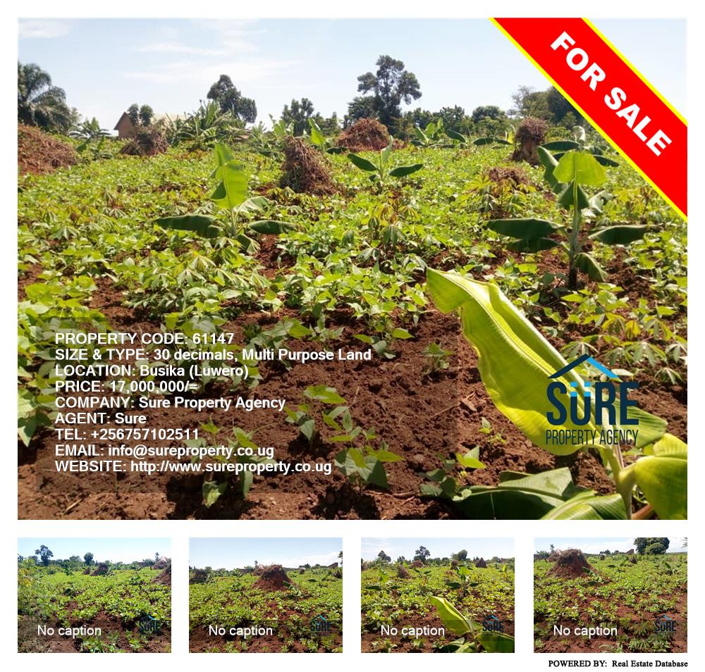 Multipurpose Land  for sale in Busiika Luweero Uganda, code: 61147