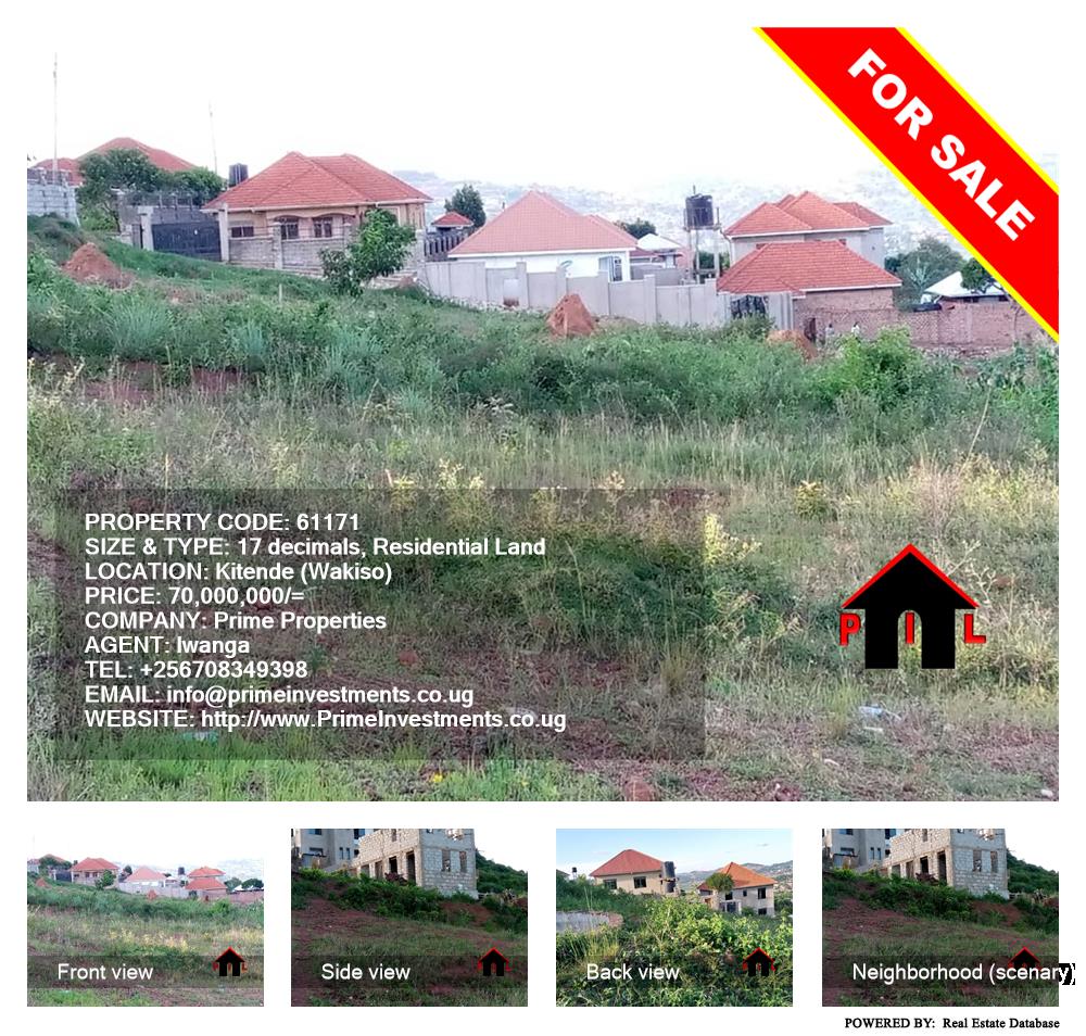 Residential Land  for sale in Kitende Wakiso Uganda, code: 61171