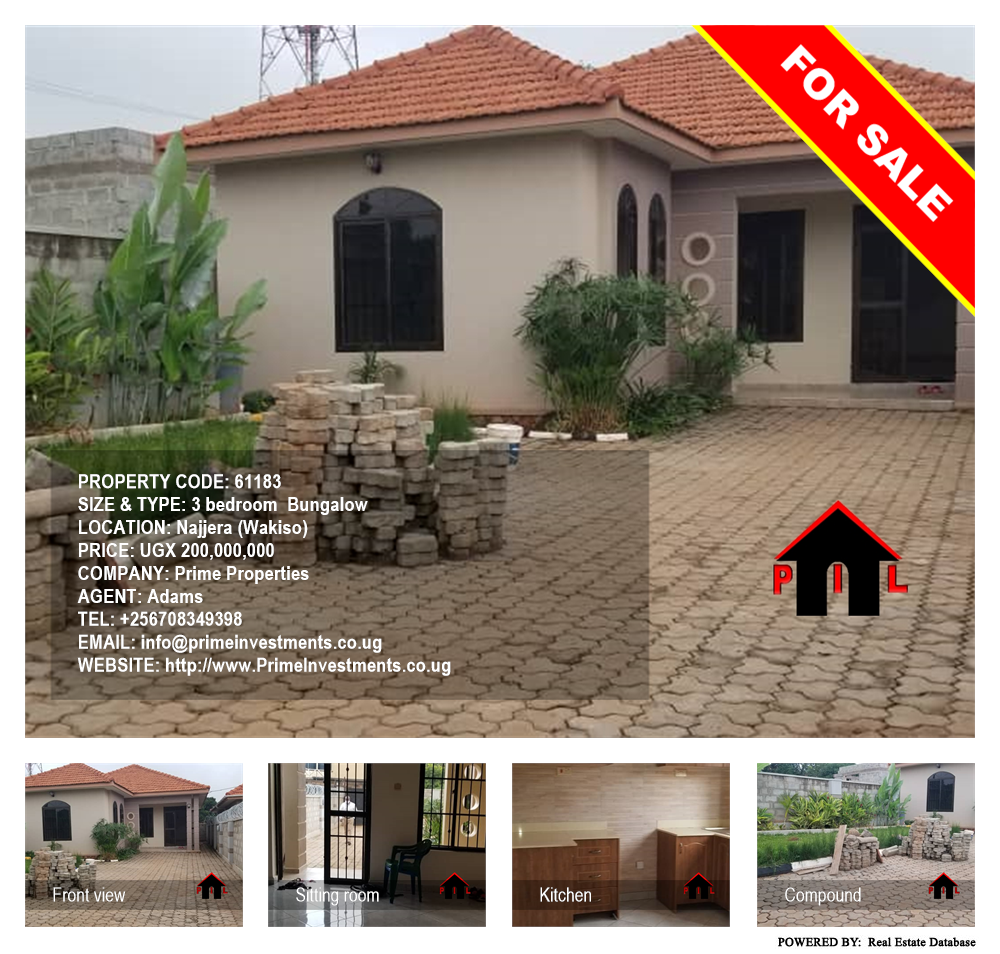 3 bedroom Bungalow  for sale in Najjera Wakiso Uganda, code: 61183