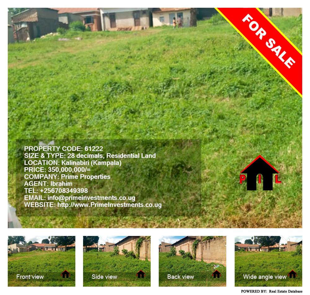 Residential Land  for sale in Kalinabili Kampala Uganda, code: 61222