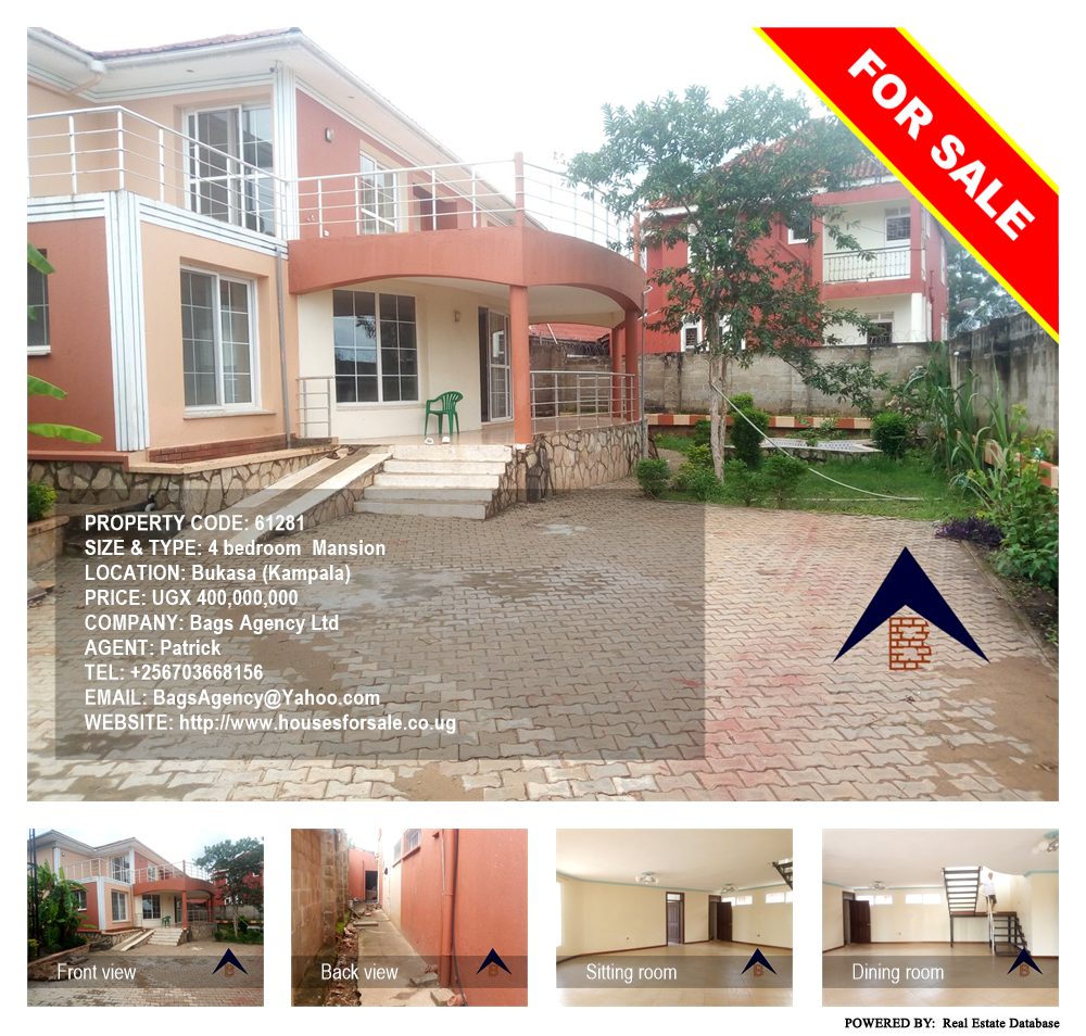 4 bedroom Mansion  for sale in Bukasa Kampala Uganda, code: 61281