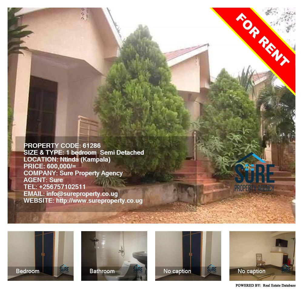 1 bedroom Semi Detached  for rent in Ntinda Kampala Uganda, code: 61286