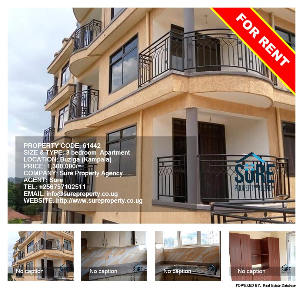 3 bedroom Apartment  for rent in Buziga Kampala Uganda, code: 61442