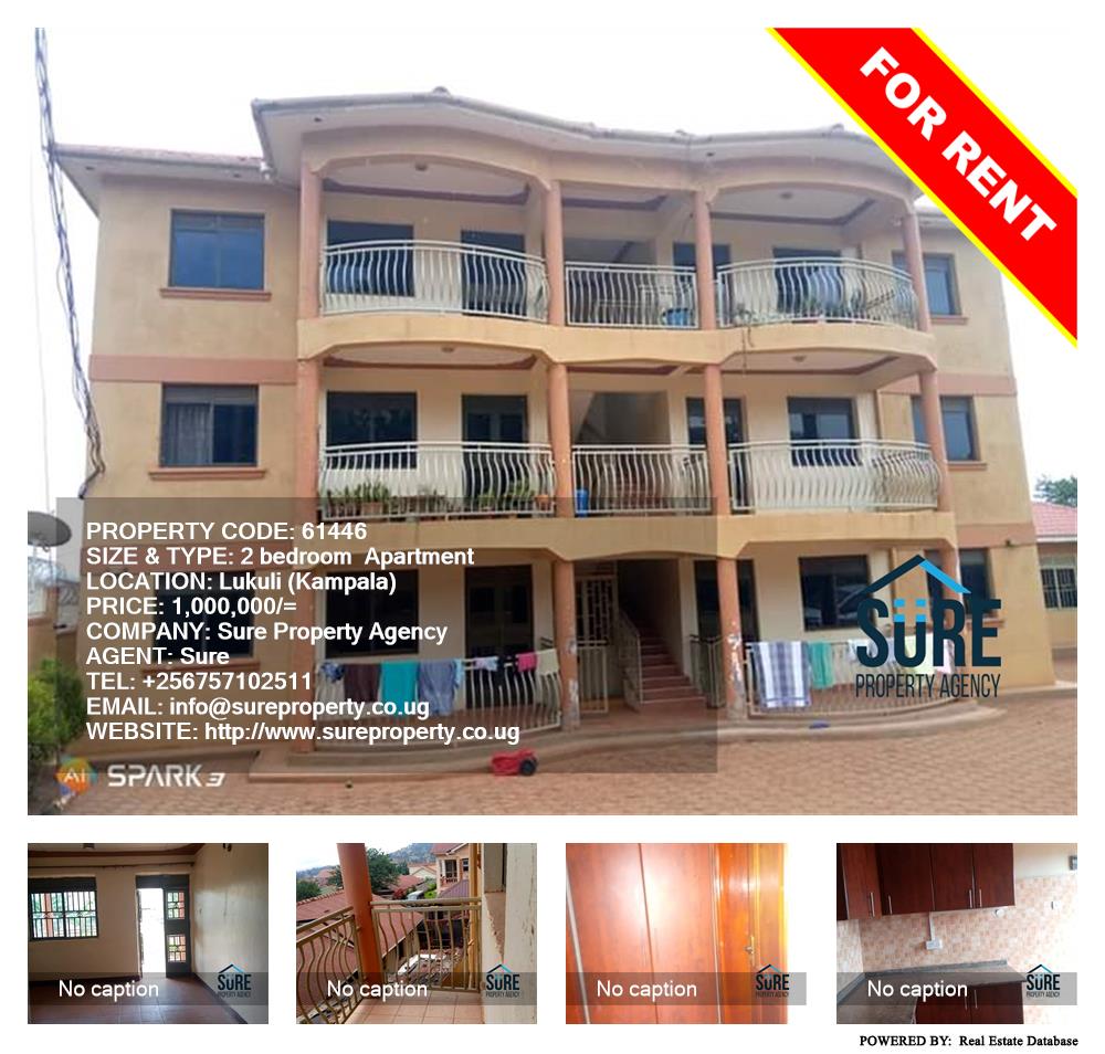 2 bedroom Apartment  for rent in Lukuli Kampala Uganda, code: 61446