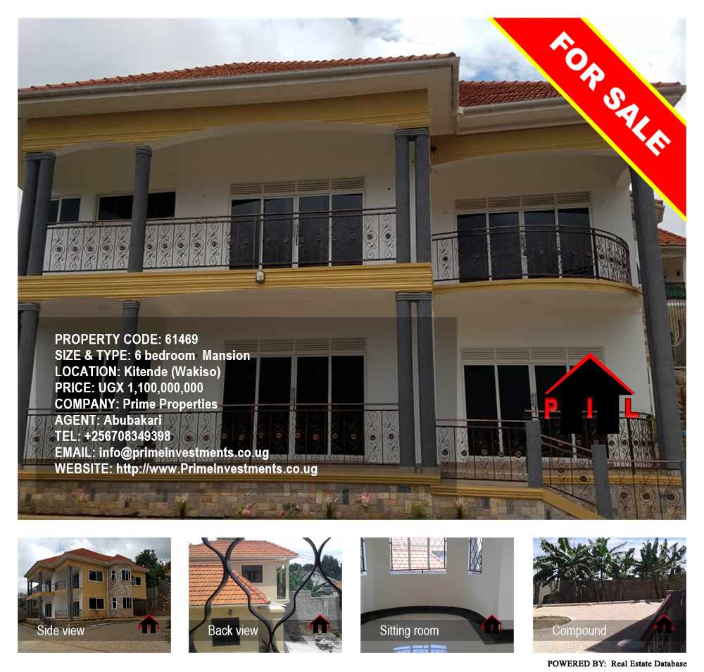 6 bedroom Mansion  for sale in Kitende Wakiso Uganda, code: 61469