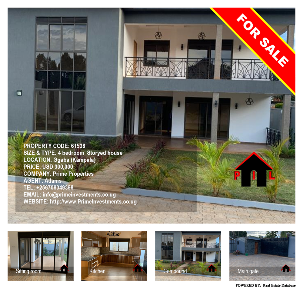 4 bedroom Storeyed house  for sale in Ggaba Kampala Uganda, code: 61538