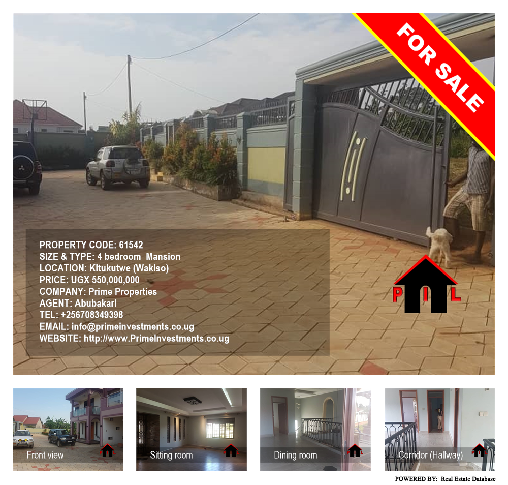 4 bedroom Mansion  for sale in Kitukutwe Wakiso Uganda, code: 61542