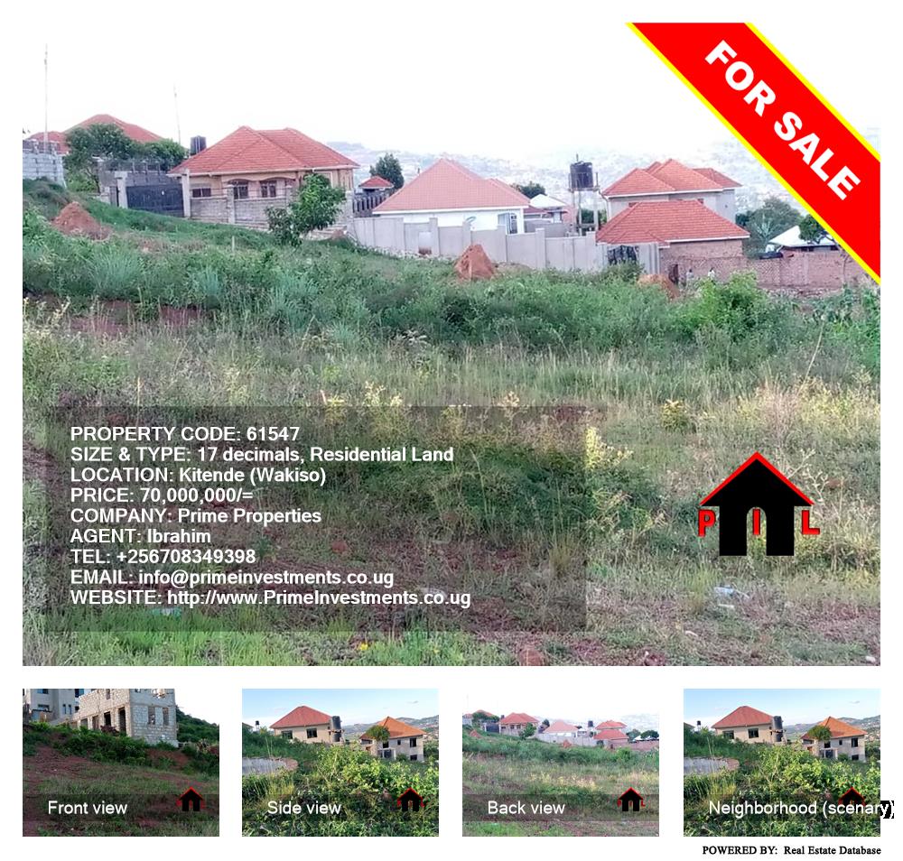 Residential Land  for sale in Kitende Wakiso Uganda, code: 61547
