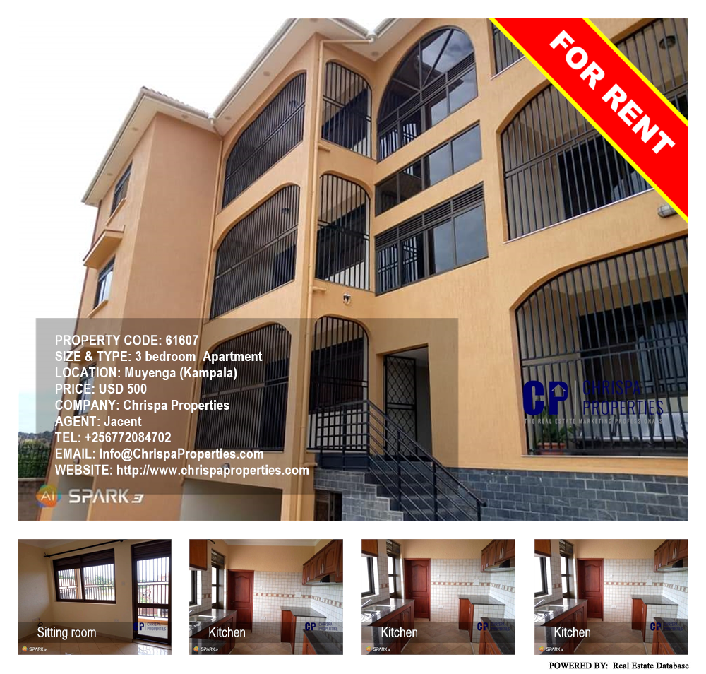 3 bedroom Apartment  for rent in Muyenga Kampala Uganda, code: 61607