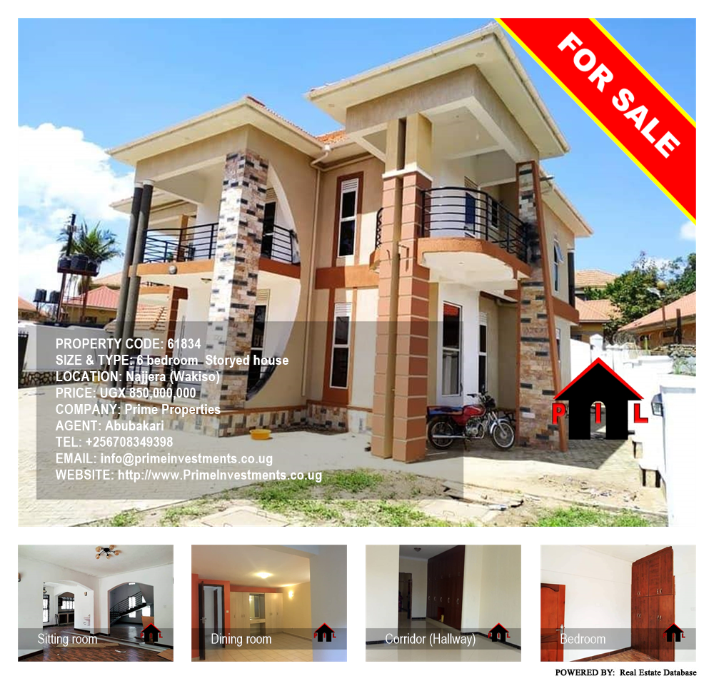 6 bedroom Storeyed house  for sale in Najjera Wakiso Uganda, code: 61834
